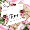 thumbnail image 3 of Koyal Wholesale 56-Pk RSVP Postcards for Wedding Burgundy Florals Cardstock Response Reply Cards, "4 x 6", 3 of 5