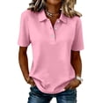 thumbnail image 2 of Womens Polo Shirts Short Sleeve Collared Button Cute Summer Tops Dressy Casual Quick Dry Office Work Blouse, L, 2 of 6