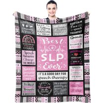 Speech Therapy Gifts, SLP Gifts Blanket 60"X50", Speech Language Pathologist Gifts for Women, SLP Gifts for Speech Language Pathologist Birthday, Speech Therapy Appreciation Gift for Therapist