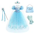 thumbnail image 1 of Ropa de niña de Disney vestido de princesa congelada niñas fiesta Cosplay Elsa disfraz de lentejuelas reina de la nieve cumpleaños carnaval vestido niños Bag3T(110) Gao Jinjia LED, 1 of 2