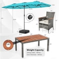 thumbnail image 3 of Costway 8 PCS Outdoor Wicker Dining Furniture & Double-Sided Umbrella with Solar LED Lights Turquoise+Mix Gray, 3 of 6