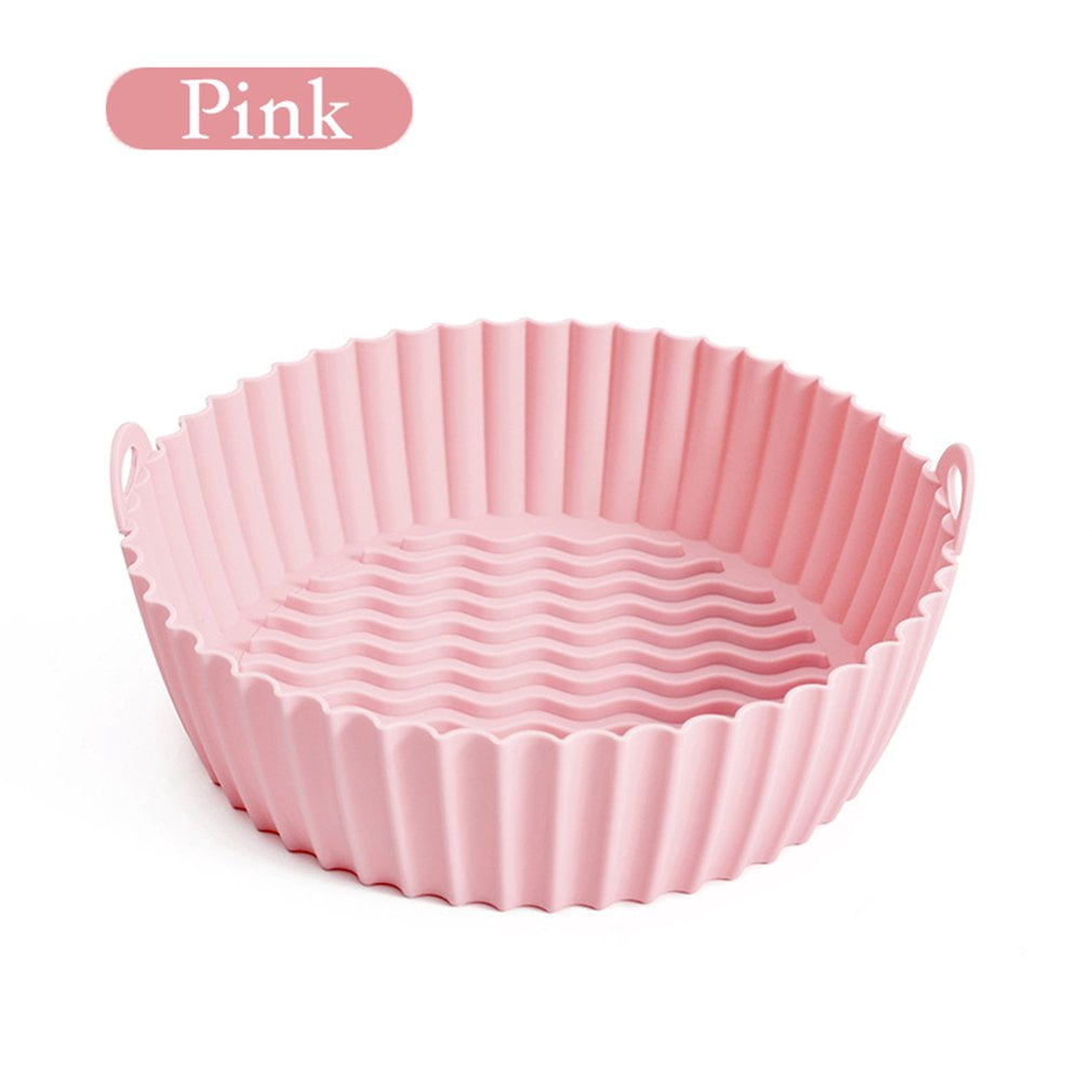 8.5 Inch Air Fryer Pan Reusable Oven Accessories Food Safe Silicone Pan Cake Liner Easy Clean Fryer Accessory Pads