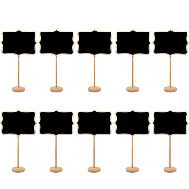 Carteles De Pizarras, 10 PCS Chalk Blackboard Wood Pequeño Tablero De Mensajes