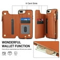 thumbnail image 6 of Wallet Case for Apple iPhone 8 Plus/iPhone 7 Plus, with Crossbody Shoulder Strap & Hand Wrist Cards Holder Zipper Pocket Stand Feature Full Protective Shockpoof Case for iPhone 8 Plus/7 Plus,Brown, 6 of 7
