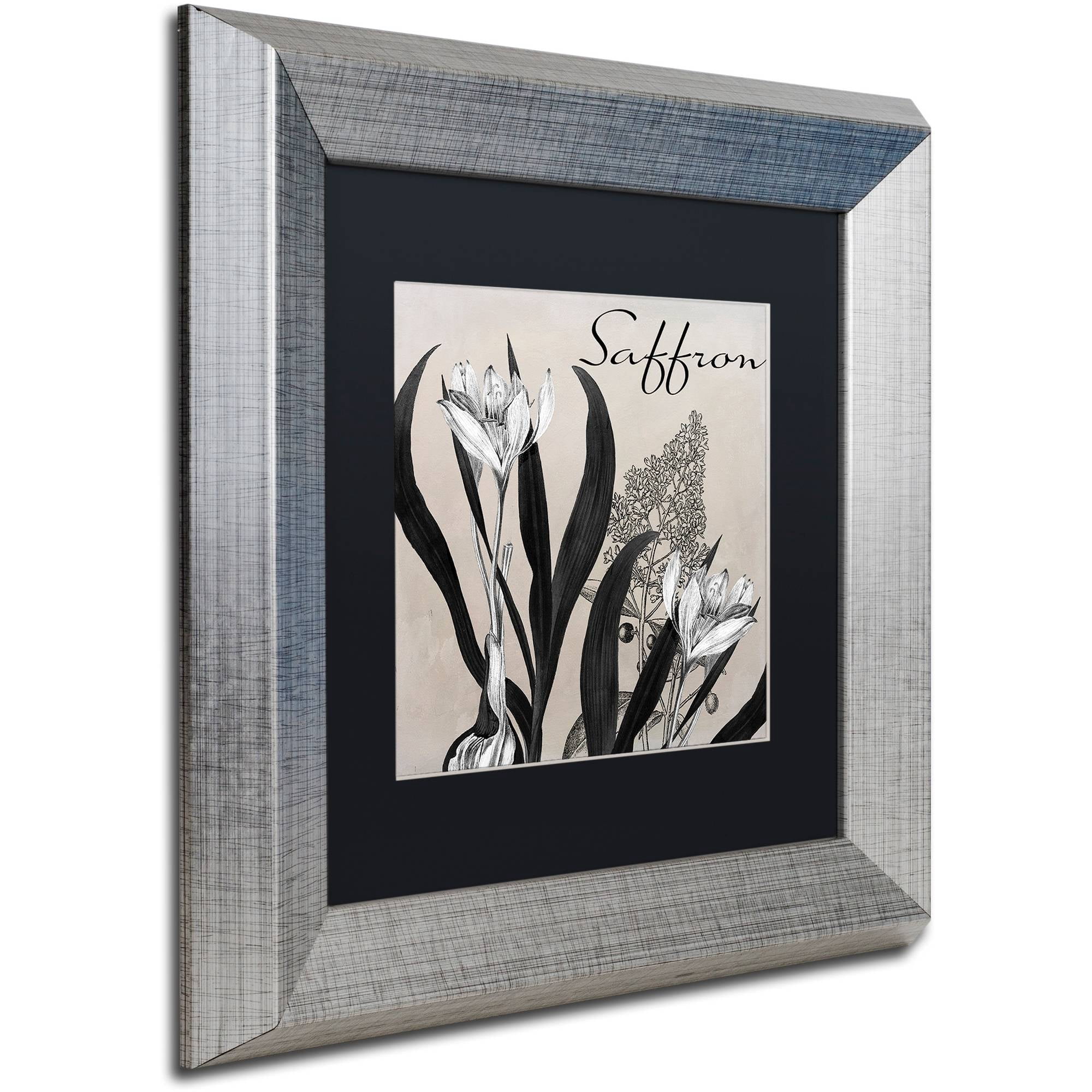 Trademark Fine Art "Flowering Herbs I" Canvas Art by Color Bakery Black Matte, Silver Frame