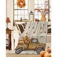 thumbnail image 2 of Pumpkin Truck Flannel Blanket for Bed,Travel and Camping, Fall Maple Leaf Super Soft Cozy Blanket for All Seasons 50"x80", 2 of 6