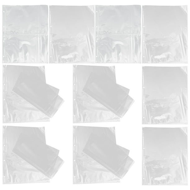 OUNONA 50Ud Hojas Para Álbum Con Seis Agujeros Y Bolsillos Para Transparentes