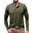 thumbnail image 1 of TRKIYQC Camiseta para Hombre, Manga Larga con Cuello Henley y Cierre con Botones, Tops de Otoño Ajustados, Ropa de Calle para Diario Informal TRKIYQC moda, 1 of 7