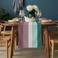 thumbnail image 2 of Purple Green Wood Grain Table Runner - 48 Inch Long, Kitchen Dining Table Runner Dresser Scarves, Rustic Retro Wooden Plank Farmhouse Decor for Coffee Tables Wedding Party Banquet, 2 of 8