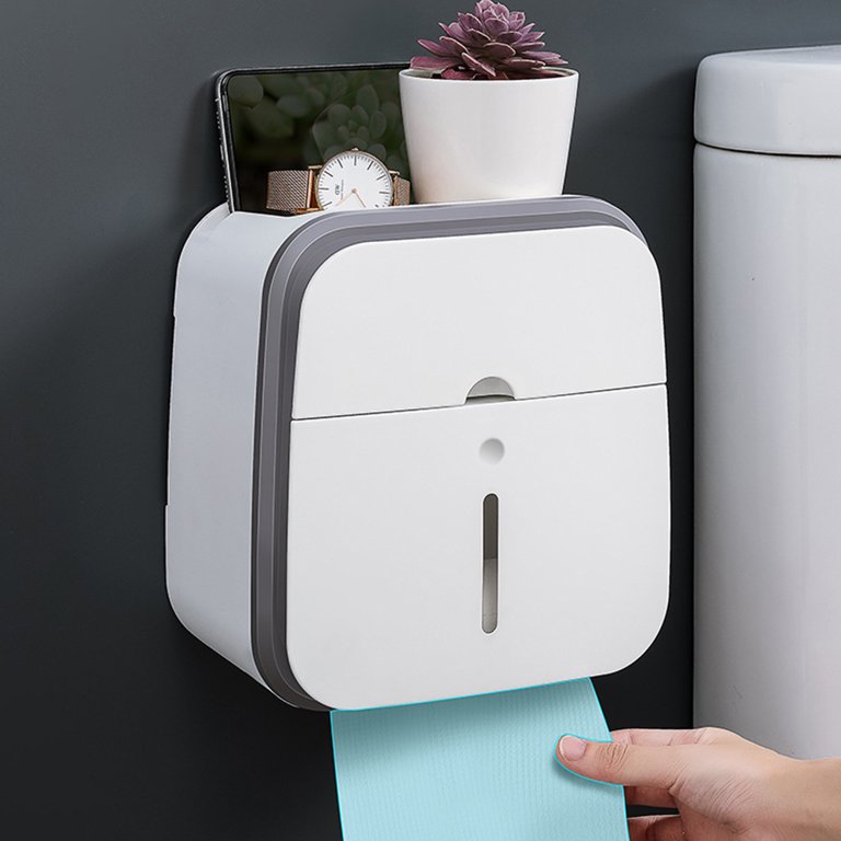 Bathroom Wall Mounted Double-Layer Tissue Box Toilet Paper Holder