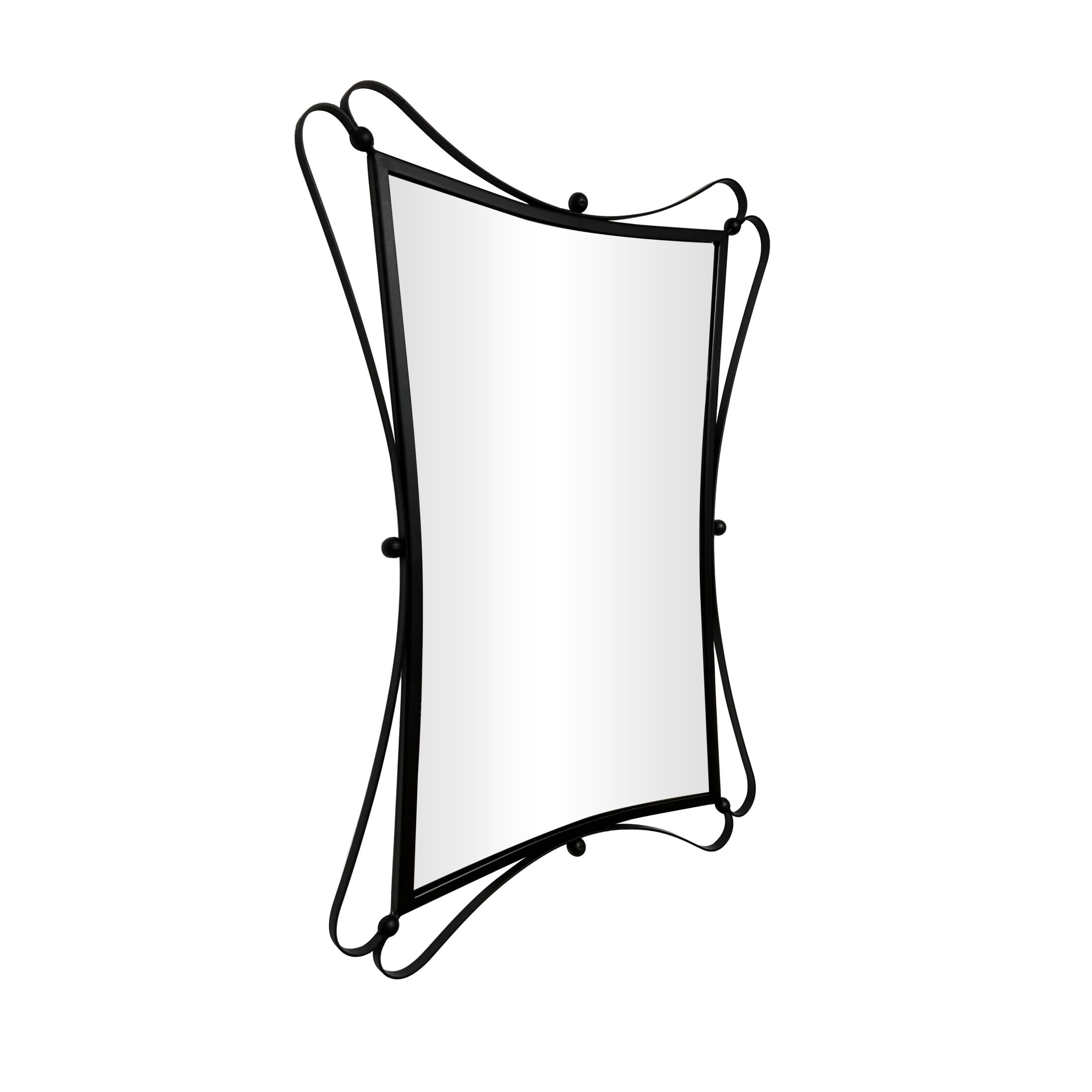 DecMode 43" x 31" Black Wall Mirror with Rounded Edges