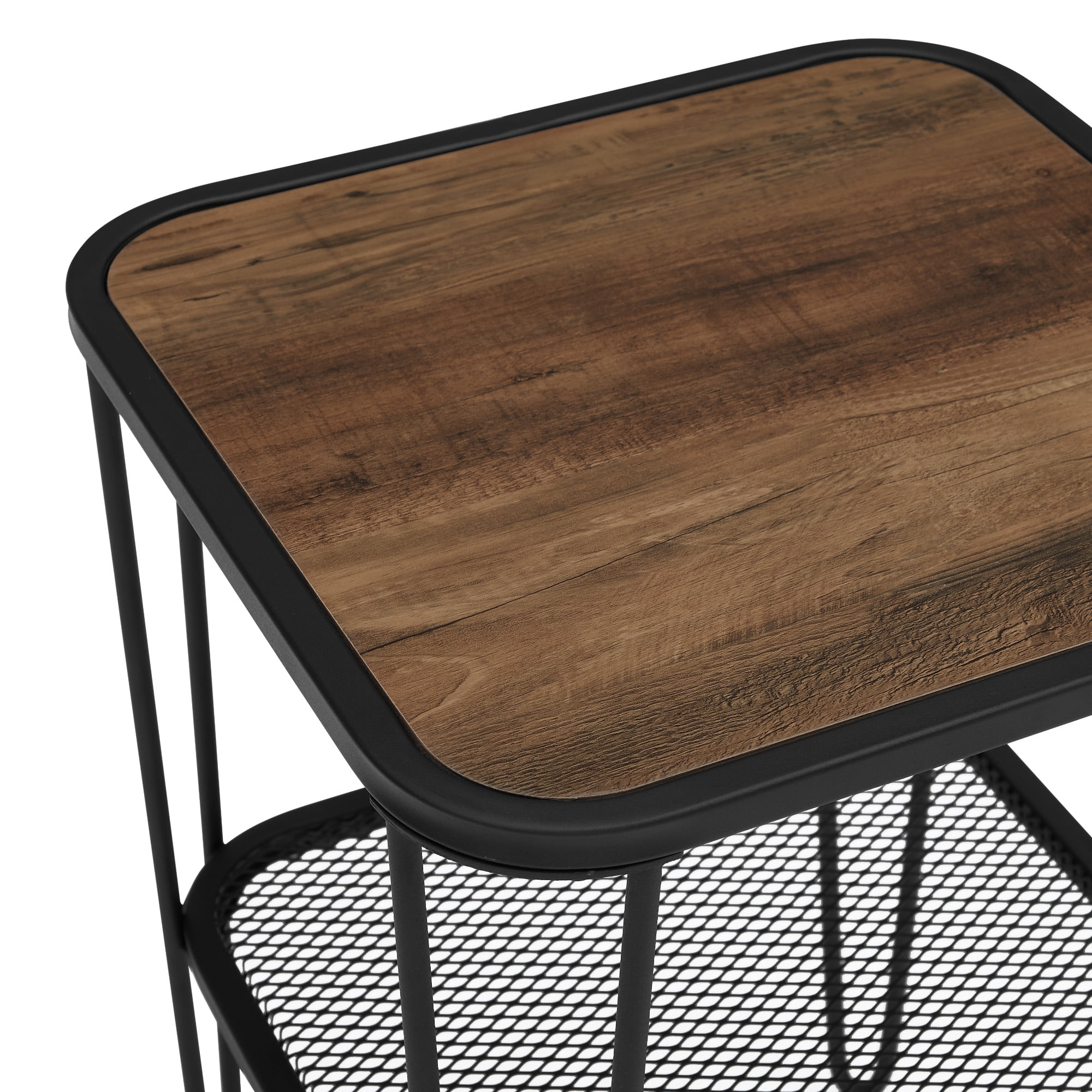 Bellamy Studios Styles Reclaimed Barnwood Hairpin Leg Side Table