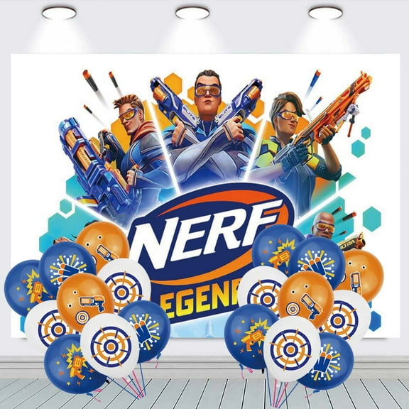 Nerf Backdrop Balloons Banner Party Decorations Taspestry Wall Decor Background Poster Supplies