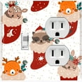 thumbnail image 1 of Metal Light Switch Plate Cover Forest Animal Christmas Stockings XMS003, 1 of 13