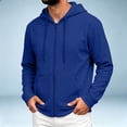 thumbnail image 2 of Fabrcox Mens Zip Up Hoodie Fleece Long Sleeve Sweat Shirt for Mens Fall Winter Warm Casual Outdoor Workout Jackets with 2 Pockets Blue L, 2 of 6