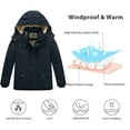 thumbnail image 4 of WenVen Little Boy's Winter Parka Coat Warm Padded Puffer Coat Hooded Fleece Jacket Blue 6/7, 4 of 11