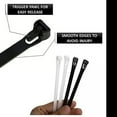 thumbnail image 4 of Kable Kontrol Releasable Reusable Zip Ties - 6" Long - 50 Lbs Tensile Strength - 100 pack - UV Black - ctr600blk, 4 of 6