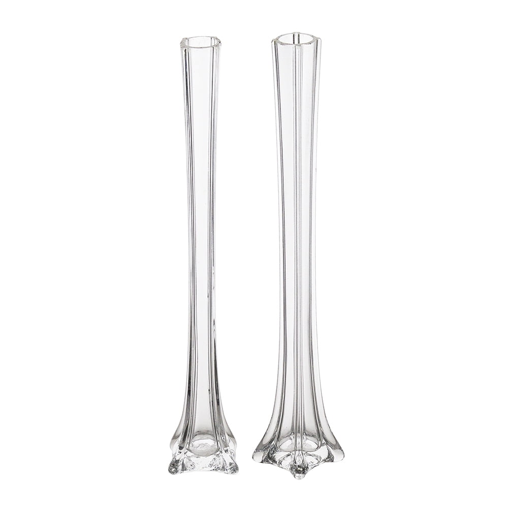 Mega Vases 1.25" x 16" Eiffel Tower Glass Vase Set of 1, Clear