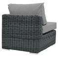 thumbnail image 3 of Modway Summon Aluminum and Rattan Patio Armless Sofa Chair in Canvas/Gray, 3 of 3