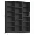 thumbnail image 6 of Homfa Triple Row 6-tier Bookshelf, 74 in Tall Bookshelf with 17 Open Display Shelves, Large Bookcase for Office Living Room, Black, 6 of 9
