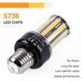 thumbnail image 3 of Skksst E14 15W LED Corn Light Bulb Warm White Aluminum Radiator COB Lamp Bulb, 3 of 7