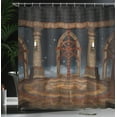 thumbnail image 4 of Ambesonne Gothic Shower Curtain, Fantasy Building in the Sky, 69"Wx84"L, Dark Grey Brown, 4 of 5