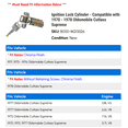 thumbnail image 2 of Ignition Lock Cylinder - Compatible with 1970 - 1978 Oldsmobile Cutlass Supreme 1971 1972 1973 1974 1975 1976 1977, 2 of 2