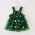 thumbnail image 2 of Splozh Little Girl Fall Dresses Fashion Toddler Baby Girls Christmas Cute Pom Pom Tree Tutu Dress,Green,4-5 Years, 2 of 9