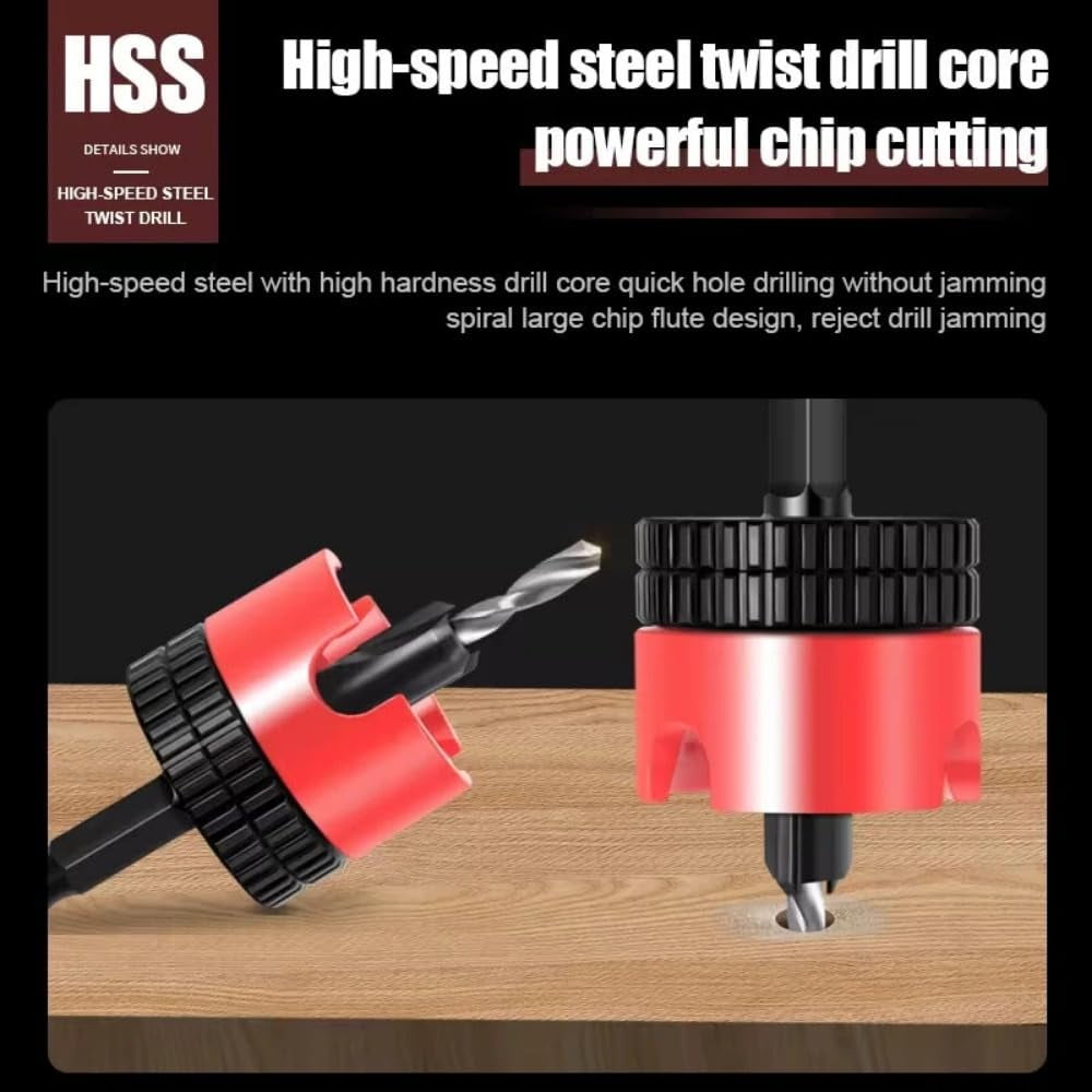 5PCS Countersink Drill Bit Set Steel Adjustable Depth Stop Hex Shank Varied Sizes 2.8 to 4x8mm Woodworking Tools