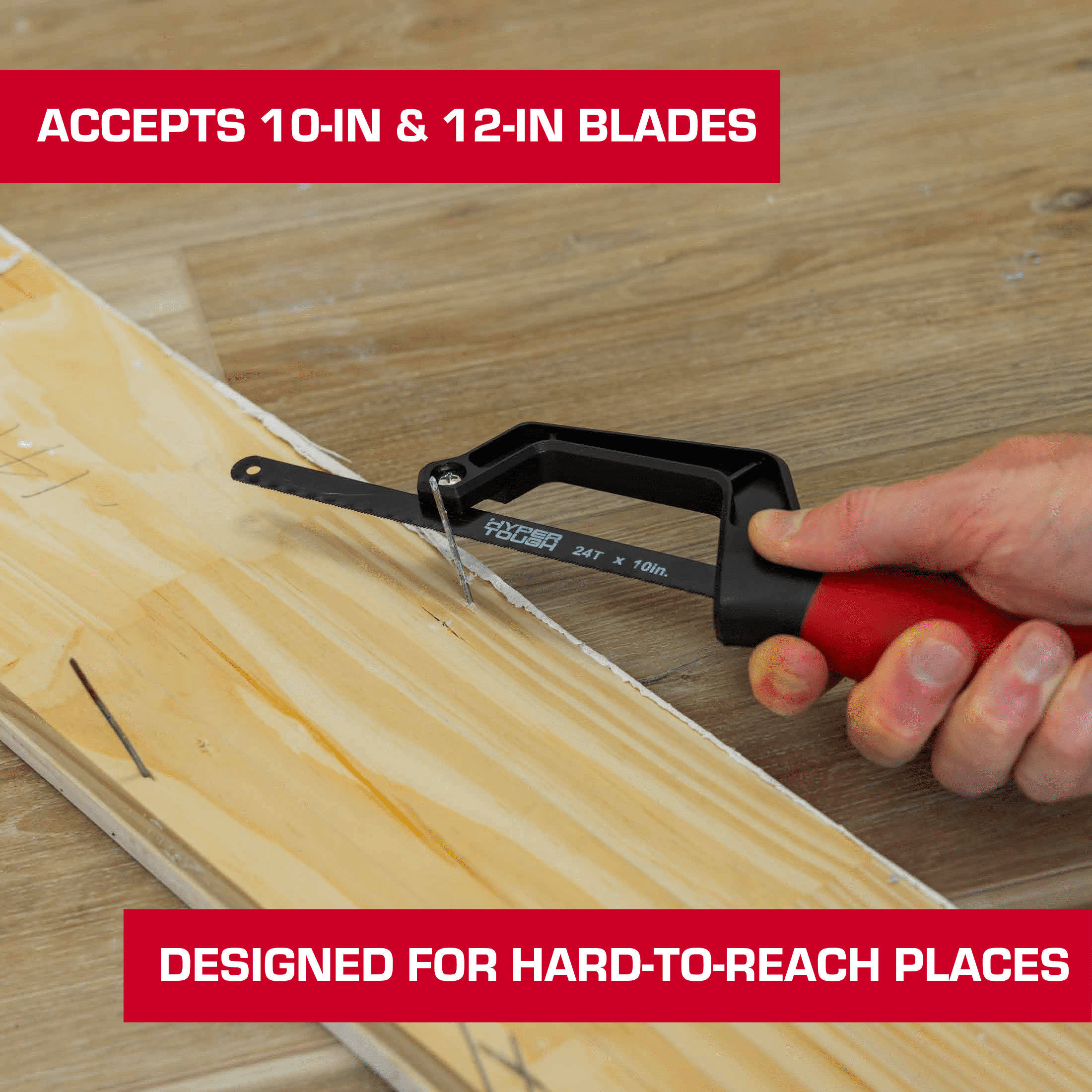 Hyper Tough Close-Quarter Hacksaw with 10-inch Blade