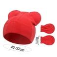 thumbnail image 6 of Naierhg Beanie 1 Set Baby Hat Mittens Dual Ears Stretchy Thicker Soft Cozy Keep Warm Solid Color Autumn Winter Infant Boys Girls Cap Gloves for OutdoorRed, 6 of 8