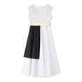 thumbnail image 6 of Haitryli Kids Girls Praise Lyrical Dance Dress Color Block Sleeveless Worship Liturgical Dancewear Black 10, 6 of 7