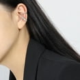 thumbnail image 3 of QQTDFG 925 Sterling Silver Ear Cuff Baguette CZ Clip-on Earring F1077-Gold with Brown Stone-1 single cuff (1 piece), 3 of 9