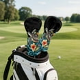 thumbnail image 3 of Yuyamidu Boho Sea Turtle Golf Club Covers Hibiscus Golf Headcovers Driver Headcover Hybrid Headcover Fairway Wood Head Covers PU Leather for Golf Clubs Women Golfer, 3 of 7