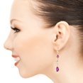 thumbnail image 3 of Galaxy Gold GG 14K Yellow Gold 3.97 CTW Natural Amethyst and Natural Diamond Dangle Earrings - February Birthstone - Peace & Wisdom - Fine Jewelry for Women, 3 of 3