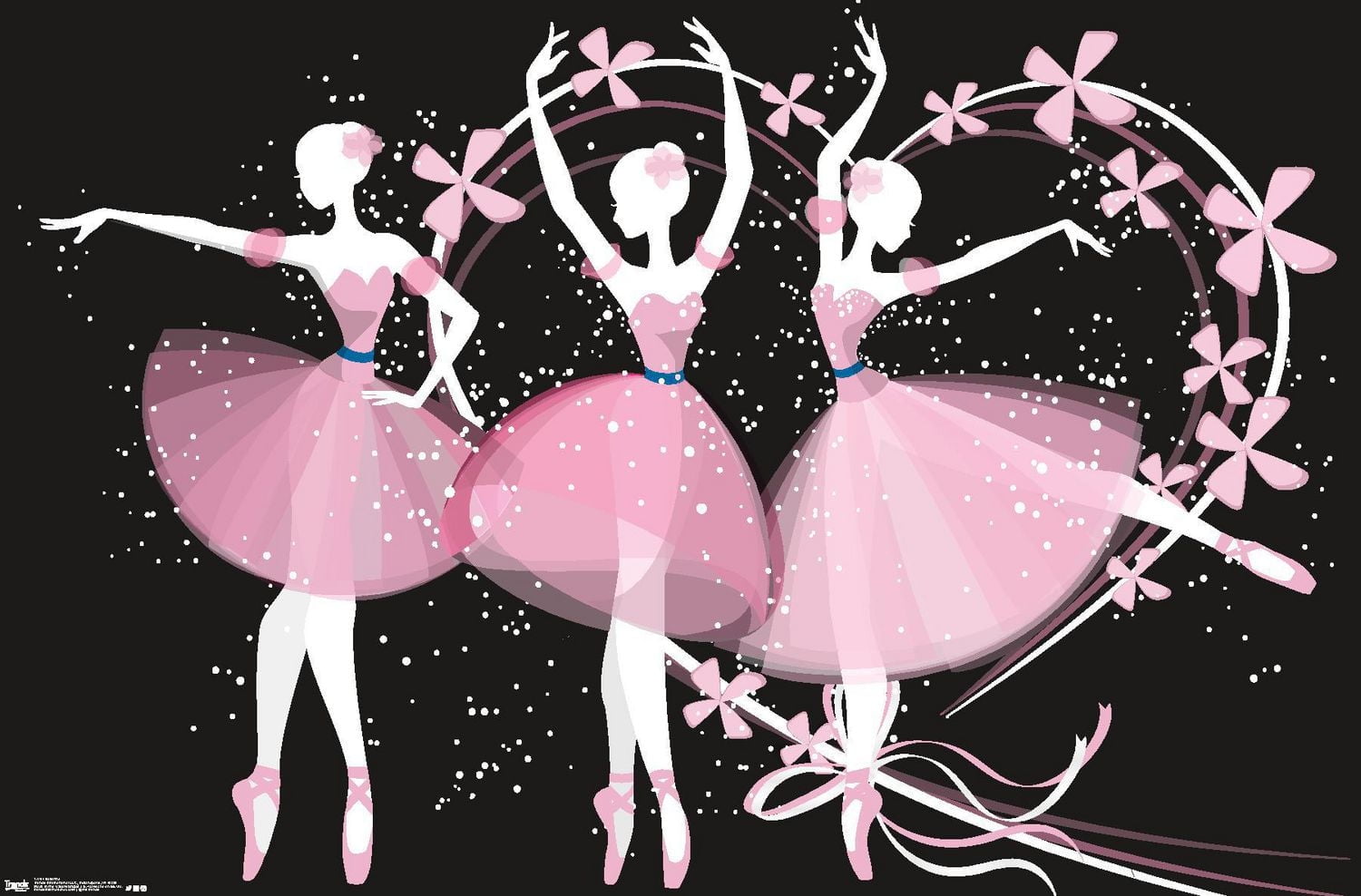 Dancing Ballerinas Wall Poster, 22.375" x 34"