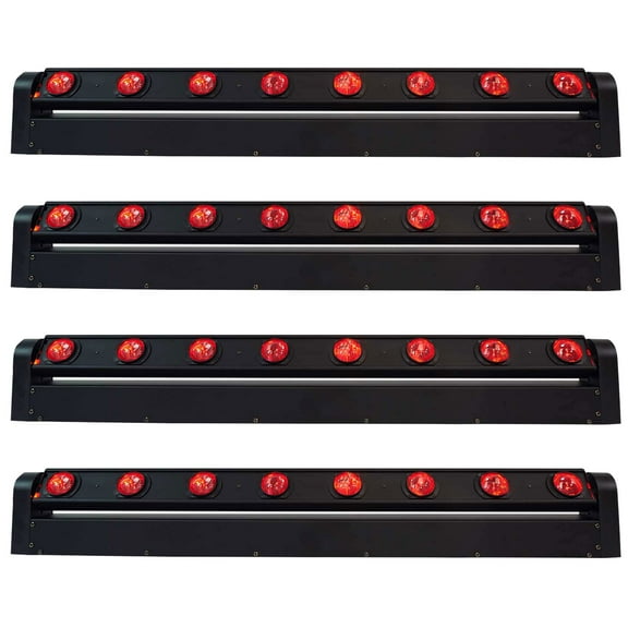 (4) Rockville MOTIONSTRIP Moving Head RGBW Color Strip Wash/Beam Light Bars