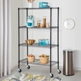 thumbnail image 5 of CL.HPAHKL 4-Tier Adjustable Storage Shelves with Wheels 35.6"L x 14"W x 61.8"H, NSF Metal Shelving Unit, Commercial Grade Steel Utility Layer Shelf Rack Organizer, 1400lbs Capacity, Black, 5 of 8