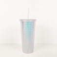 thumbnail image 2 of Vaso Textura diamante doble pared 700 ml con popote Transparente, 2 of 6