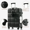 thumbnail image 4 of CHEERFUN 3-Piece Luggage Set with 20'' Front-Opening Carry-On, 28'' Expandable Suitcase, Travel Tote Bag, Black and Brown, 4 of 10