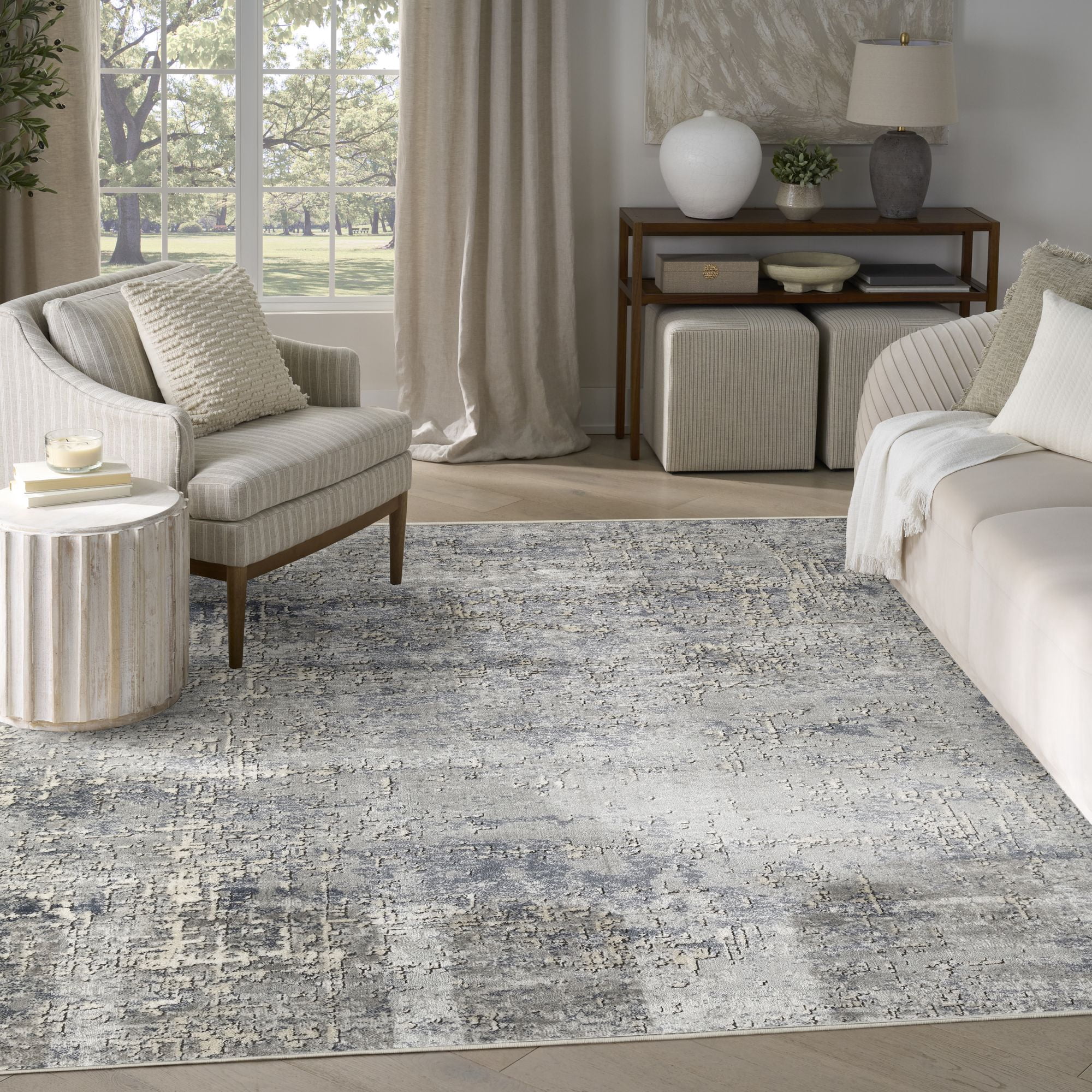 Nourison Concerto 7'10" x 9'10" Dark Grey Modern Indoor Rug
