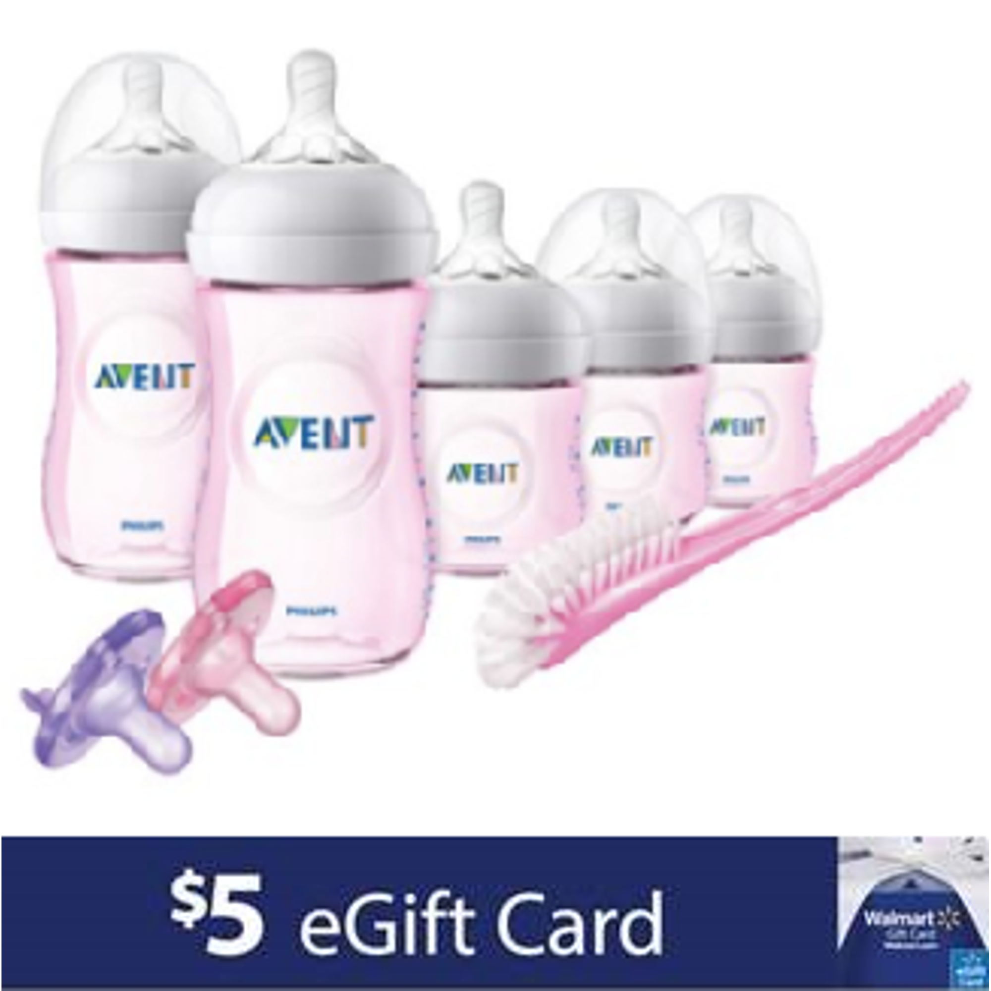 Philips Avent Natural Baby Bottle Pink Gift Set and a FREE Walmart $5 Gift Card