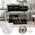 thumbnail image 6 of Black Christmas Outdoor Waterproof Pillow Covers, Xmas Balls Snowflake Winter Decorative Square Throw Pillowcase Sofa Cushion Sham for Patio/Couch/Chair, 26"x26" 2 Pack, 6 of 8