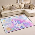 thumbnail image 2 of Area Floor Mats Unicorn with Rainbow Large Nursery Rugs Non-Slip Living Room Carpets Bedroom Doormat for Dinning Decor 36" x 24", 2 of 7