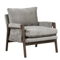 thumbnail image 3 of Knubmt Velvet Accent Chair with Wood Frame, Mid-Century Modern Arm Chair for Living Room, Office, Gray, 3 of 9