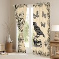 thumbnail image 3 of jejeloiu Gothic Skull Skeleton Blackout Curtains Set of 2 (52x84 Each),Black Bird Raven Window Curtains For Girls Boys, 3 of 6