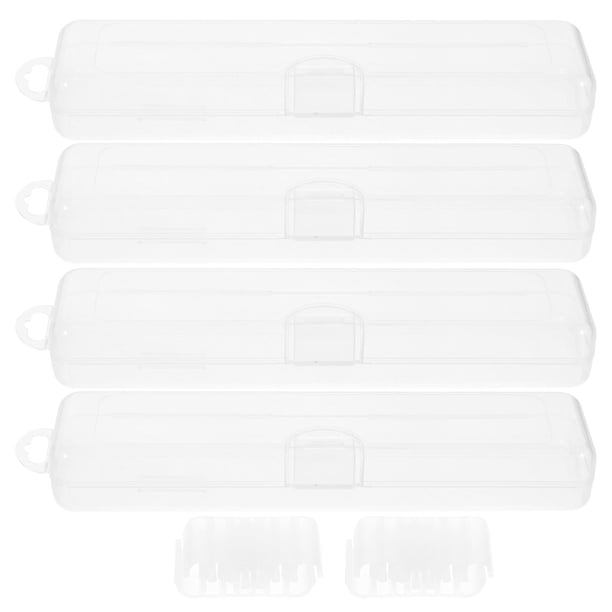 MERRYHAPY 4Ud Transparente Para Almacenamiento De Pajillas Con Tapa Plástica Multiusos Para Viaje