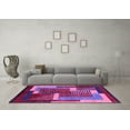 thumbnail image 3 of Ahgly Company Indoor Round Oriental Purple Modern Area Rugs, 4' Round, 3 of 4