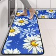 thumbnail image 2 of Kitchen Rugs Sets Of 2,Blue Daisy Flower Lightblue Petals Pattern Anti Fatigue Kitchen Mat Rugs Non Slip Washable,Decorative Kitchen Floor Mats for Kitchen,Sink,Laundry,17"x47"+17"x47", 2 of 5