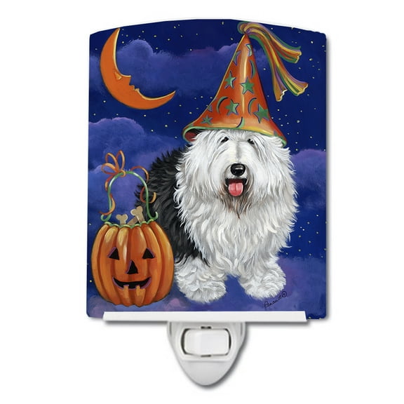 Caroline's Treasures PPP3118CNL Old English Sheepdog Halloween Ceramic Night Light, 6x4x3", multicolor